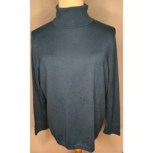Talbots Plus women's blue turtleneck sweater pullover long sleeve top 2X